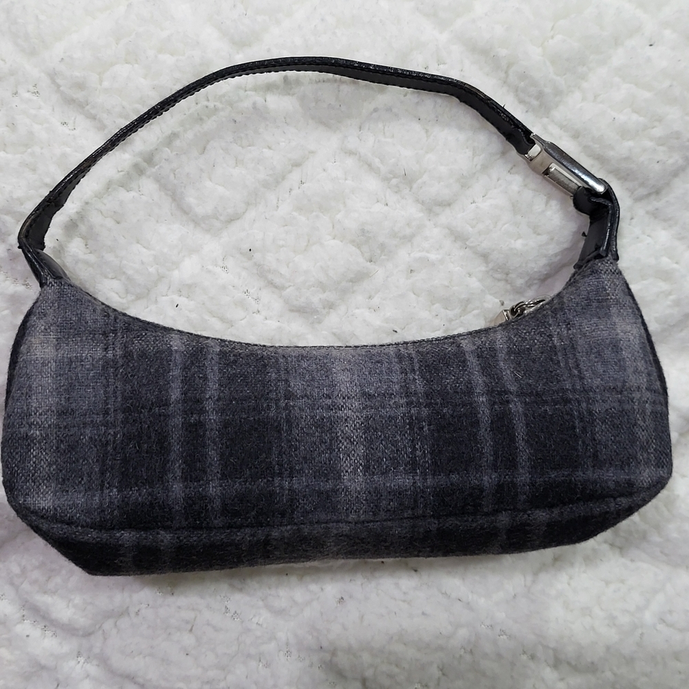 Salvatore Ferragamo Plaid Wool Handle Mini Bag..Authentic..